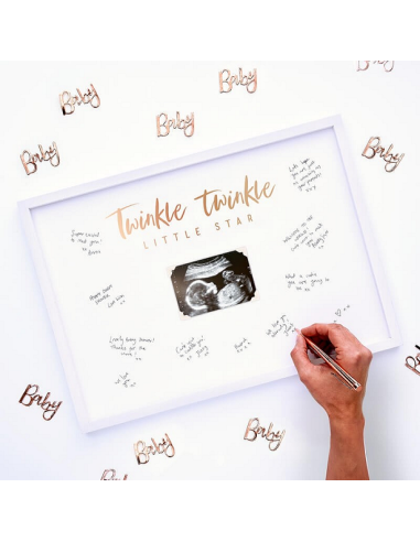 Signiertes goldenes Buch für Babyparty