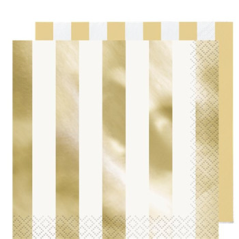 Metallic gestreifte goldene Servietten - Partydekoration - Bellefete.ch - Schweiz