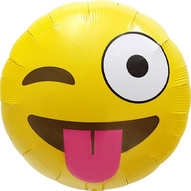 Zwinkernder Emoji-Geburtstagsballon