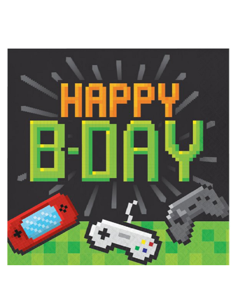 Tovaglioli di compleanno Videogiochi - Decorazioni per feste a tema - Bellefete.ch