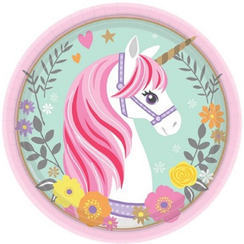 PIATTI DESSERT UNICORNO 18 cm - Bellefete.ch - Svizzera - Decorazioni di compleanno Unicorno