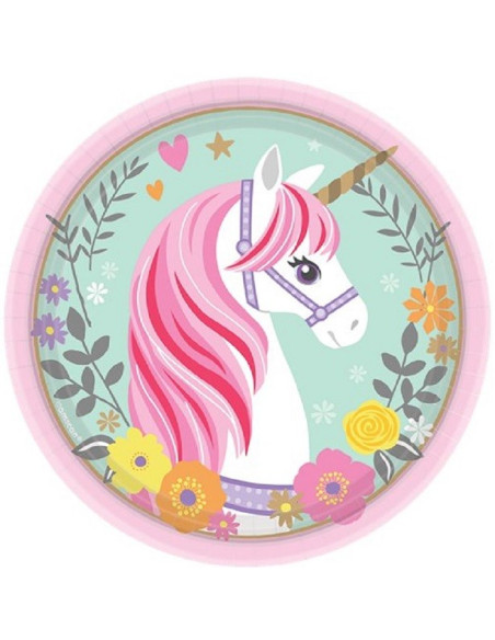 ASSIETTES DESSERT LICORNE 18 cm - Bellefete.ch - Suisse - Décorations d'anniversaire Licorne