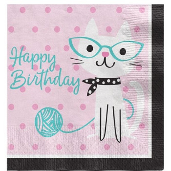 Serviettes Anniversaire Petits Chats