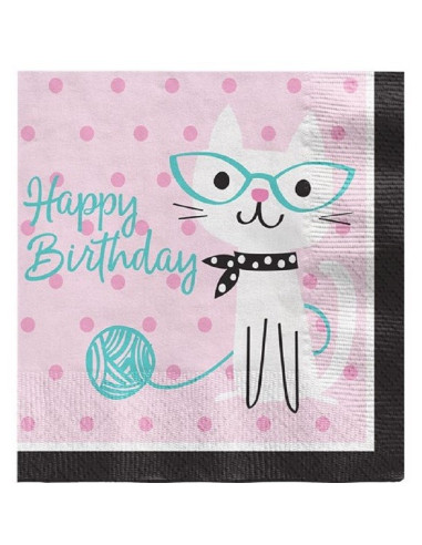 Serviettes Anniversaire Petits Chats