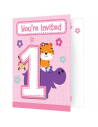 Inviti per il primo compleanno di una ragazza rosa