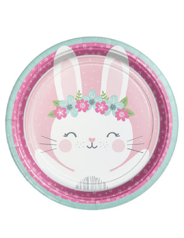 Piatti di compleanno Ragazza & Coniglio - Decorazione festa bambini - Bellefete.ch - Svizzera