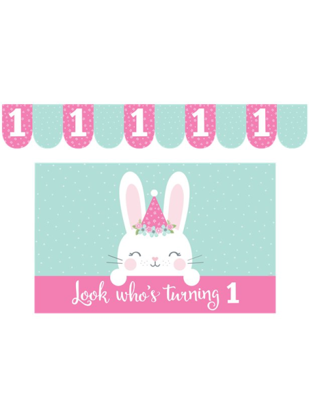 Hase Hochstuhldekoration zum 1. Geburtstag