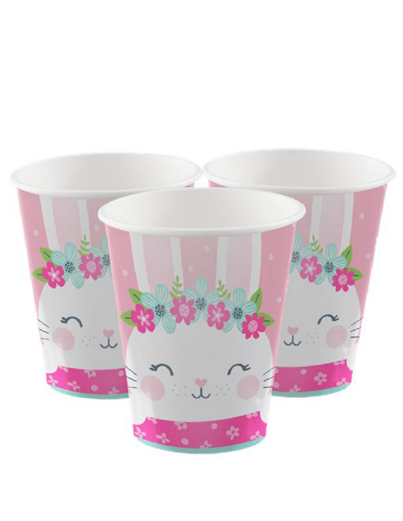 Gobelets d'anniversaire lapinou - Déco de fête fille - Bellefete.ch - Suisse