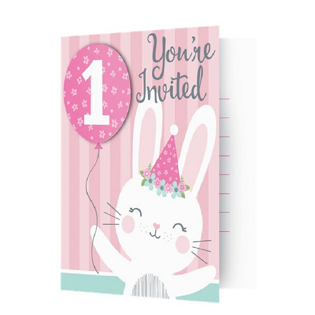 Inviti per il primo compleanno di un coniglietto