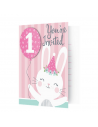 Inviti per il primo compleanno di un coniglietto