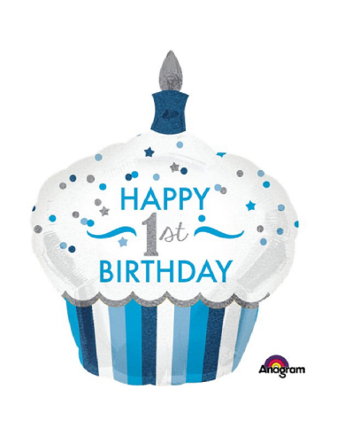 Palloncino a forma di torta 1° Compleanno Ragazzo - Decorazione primo compleanno - Bellefete.ch - Svizzera