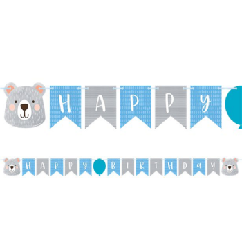 GUIRLANDE 1ER ANNIVERSAIRE OURSON - Déco premier anniversaire - Bellefete.ch - Suisse