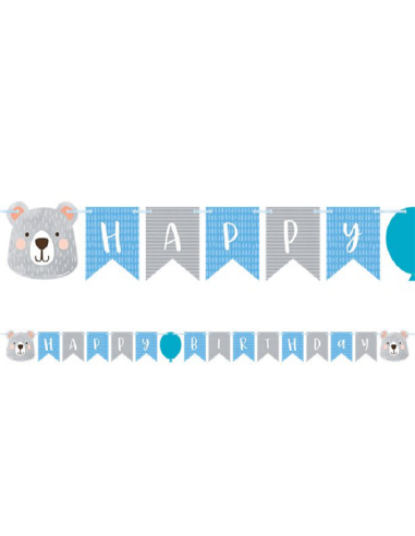 GUIRLANDE 1ER ANNIVERSAIRE OURSON - Déco premier anniversaire - Bellefete.ch - Suisse