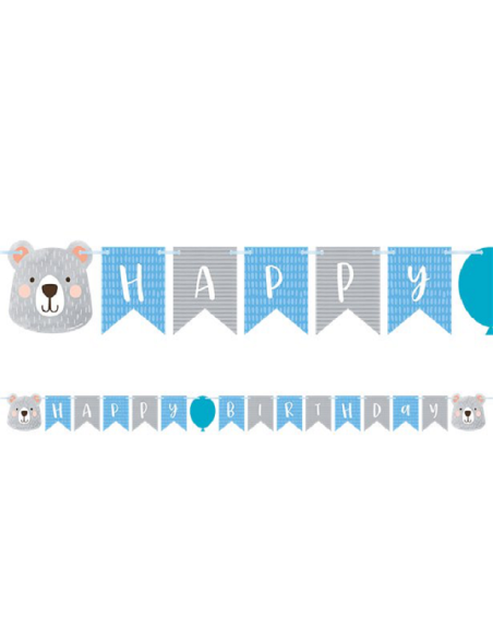 GUIRLANDE 1ER ANNIVERSAIRE OURSON - Déco premier anniversaire - Bellefete.ch - Suisse