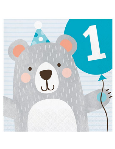1. Geburtstag Teddybär-Servietten - Erste Geburtstagsdekoration - Bellefete.ch - Schweiz