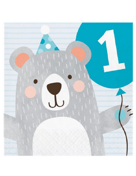 1. Geburtstag Teddybär-Servietten - Erste Geburtstagsdekoration - Bellefete.ch - Schweiz