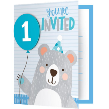 Invitations "1er Anniversaire Ourson" - Carte d'invitation enfants - Bellefete.ch - suisse
