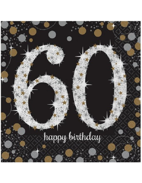 Tovaglioli 60 Anni "Buon Compleanno" - Decorazioni per feste per adulti - Bellefete.ch - Svizzera