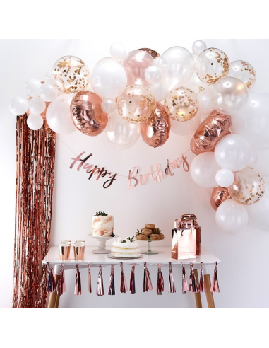 kit arche de ballons rose gold