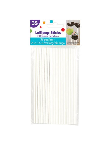 Bâtonnets à sucettes blancs