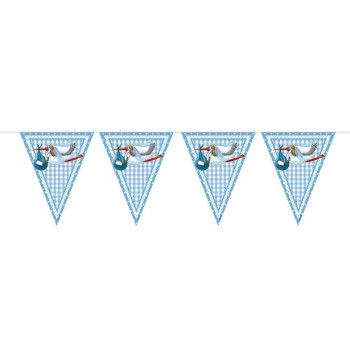 Guirlande de fanions "Cigogne bleu" - Décorations de Baby Shower - Bellefete.ch - Suisse 2