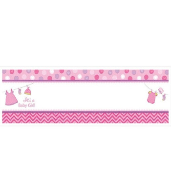 Banner personalizzabile Baby Shower Rosa - Decorazione festa di nascita - Svizzera 2