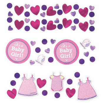 Konfetti-Dekoration Babyparty rosa Mädchen in der Schweiz