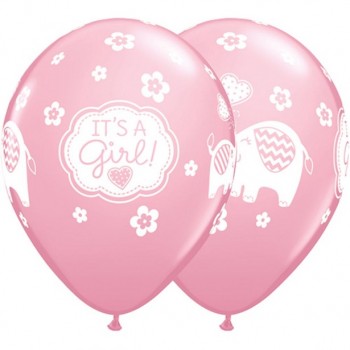 Ballons éléphants rose pour fête naissance ou fête prénatale