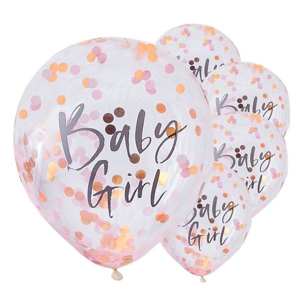 Babyparty-Mädchen-Konfetti-Ballons