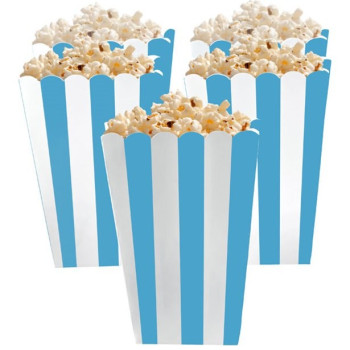 Streifen Popcorn-Boxen Türkisblau - Tischdekoration für Partys - Bellefete.ch - Schweiz