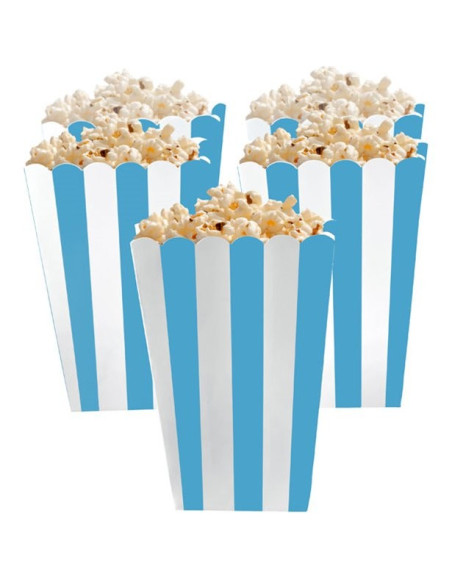 Streifen Popcorn-Boxen Türkisblau - Tischdekoration für Partys - Bellefete.ch - Schweiz