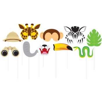 Accessoires photo animaux de la jungle - bellefete.ch - Suisse - Accessoires de fête enfants