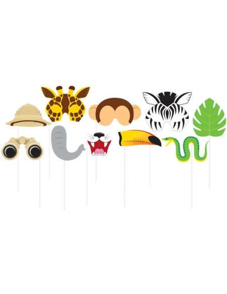 Accessoires photo animaux de la jungle - bellefete.ch - Suisse - Accessoires de fête enfants Accessoires photo animaux de la jungle - bellefete.ch - Suisse - Accessoires de fête enfants