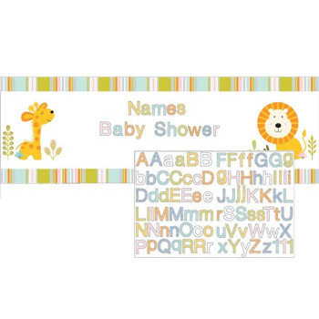 Banner personalizzabile "Animali della giungla" - Bellefete.ch - Svizzera - Decorazioni per feste Animali della giungla