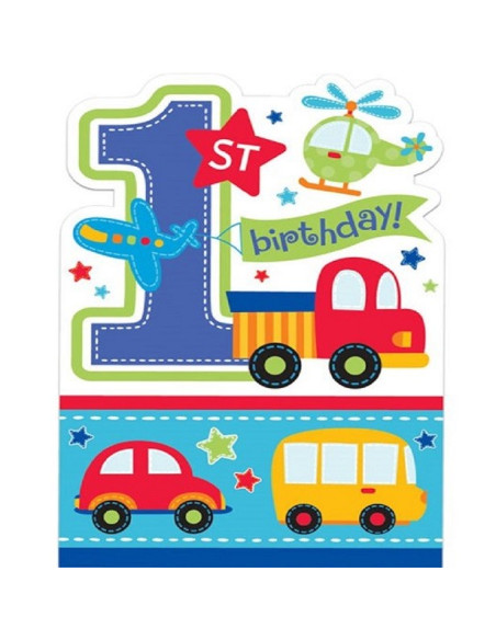 Biglietti d'invito 1° Compleanno Ragazzo - Tema Tutti a bordo - Bellefete.ch