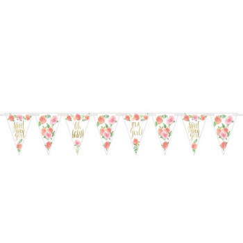 Blumenparty-Girlande "Dolce Petite Fille" - Partyartikel für Mädchen - Bellefete.ch