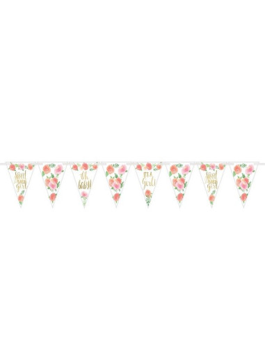 Guirlande de fête florale "Douce Petite Fille" - Articles de fête fille - Bellefete.ch