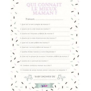 Jeu Baby Shower Qui Connait Le Mieux Maman? - Jeux Baby Shower - Bellefete.ch - Suisse 2