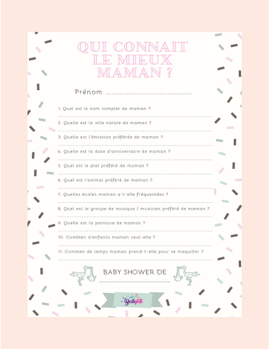 festa di nascita di giochi per baby shower in Svizzera