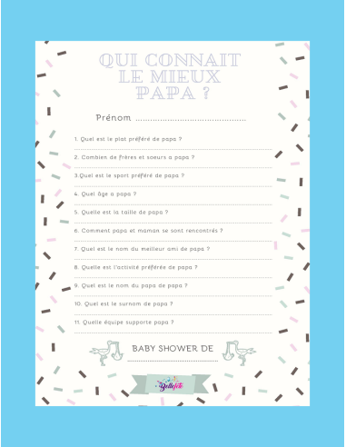 Jeux baby shower fête prénatale en Suisse