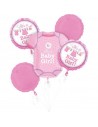 Bouquet di palloncini rosa It's a Girl per baby shower e baby shower
