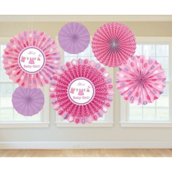 Partyfächer "Baby Shower Rose" - Baby Shower Dekoration