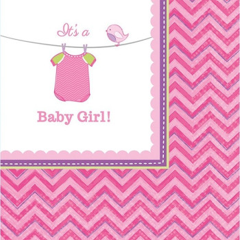 Serviettes à boisson "Baby Shower Rose" - Bellefete.ch - Suisse - Baby Shower
