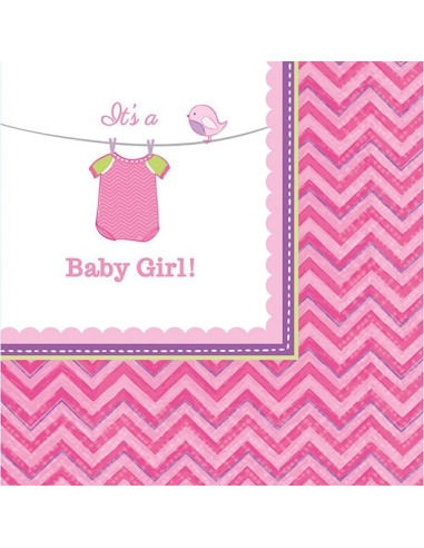 Serviettes à boisson "Baby Shower Rose" - Bellefete.ch - Suisse - Baby Shower