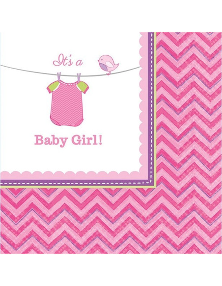 Serviettes à boisson "Baby Shower Rose" - Bellefete.ch - Suisse - Baby Shower