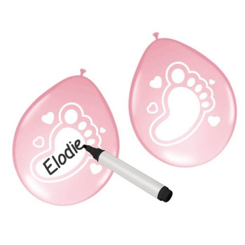 Babynamen Luftballons Rosa - Baby Shower Dekoration Mädchen | BelleFete.ch 2