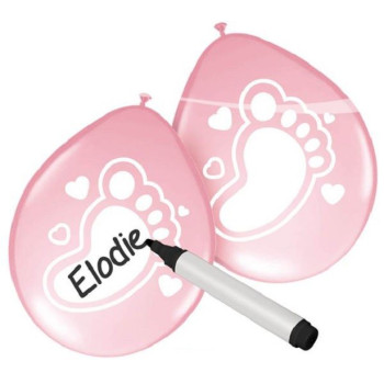Ballons prénom bébé Rose – décoration Baby Shower fille | BelleFete.ch