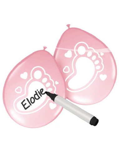Babynamen Luftballons Rosa - Baby Shower Dekoration Mädchen | BelleFete.ch