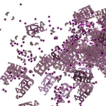 Confettis roses « C’est Une Fille » - Bellefete.ch - Suisse - Décorations Baby Shower 2