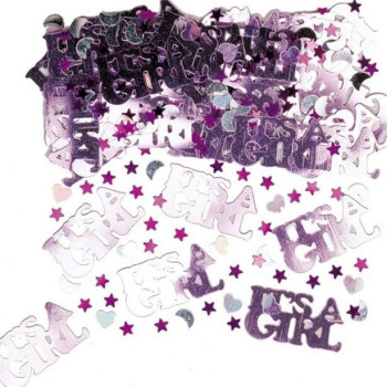 Coriandoli rosa "C'est Une Fille" - Bellefete.ch - Svizzera - Decorazioni Baby Shower
